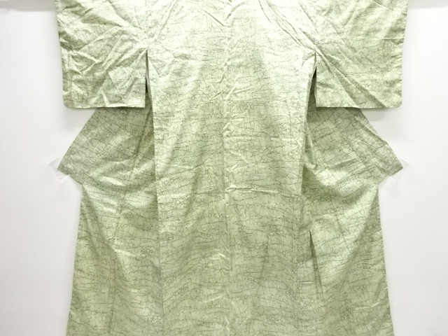 JAPANESE KIMONO / ANTIQUE KIMONO / SILK / OSHIMA TSUMUGI / SCENERY OF TREES